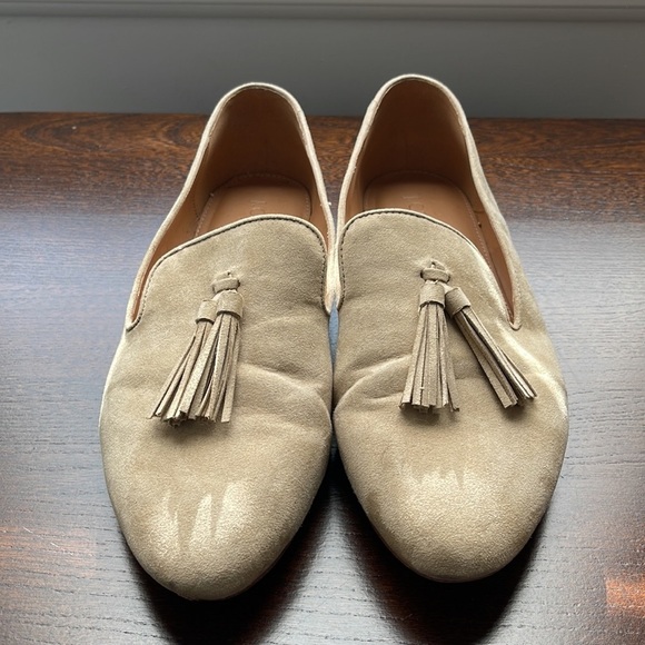 J.Crew Factory Faux-suede loafers with tassels - cream - Picture 2 of 8